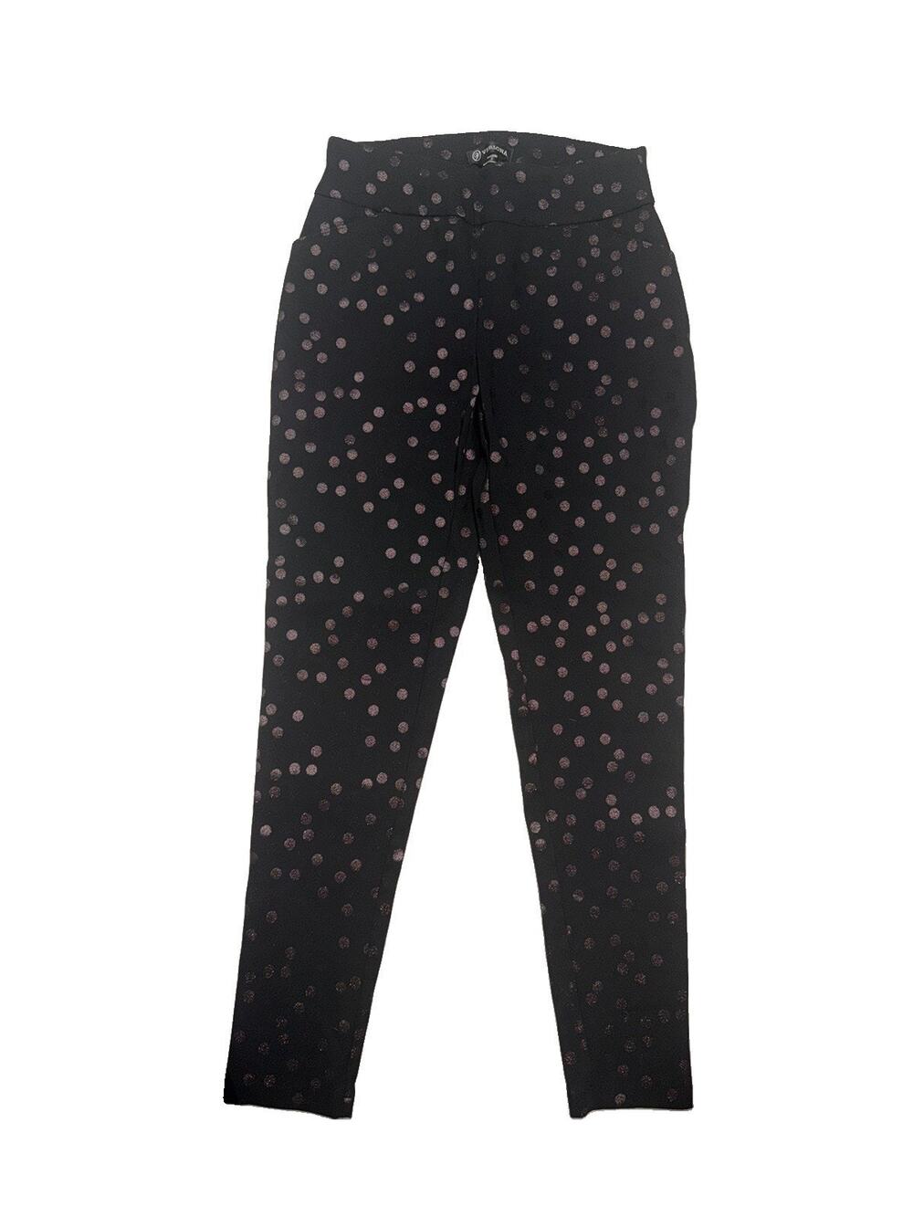 Women's "Versona" Stretch Pull-On Pants Metallic Polka Dots Size 2 (AS16)